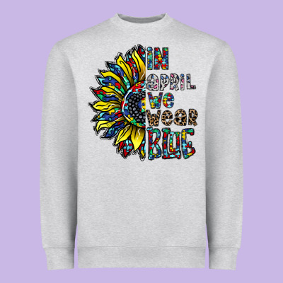 Autism Sunflower Heavyweight Sweatshirt Designed By Cowhidedigitalart