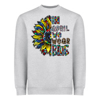 Heather Grey autism sunflower Heavyweight Sweatshirt - CowhideDigitalArt
