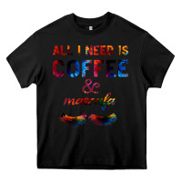 Black All I Need Is Coffee And Mascara Heavy Core Tee - Bettercallsaul