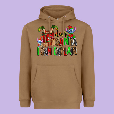 Cup Of Chocolate And  With Christmas Stitch Elf Heavyweight Hoodie Designed By Adodesignshop