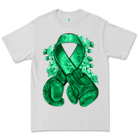Dove Grey Emerald green ribbon Liver Cancer boxing gloves Premium Tee - NancyCooperArtShop