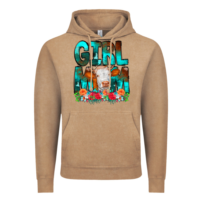 Girl Mom Cow Flowers Vintage Hoodie by CowCowDesign | Teevron