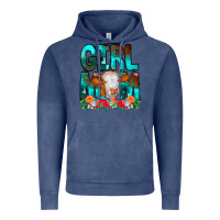 Vintage Denim Girl Mom Cow Flowers Vintage Hoodie - CowCowDesign