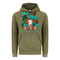 Vintage Olive Girl Mom Cow Flowers Vintage Hoodie - CowCowDesign