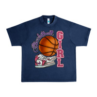 Navy Basketball girl Urban Heavy Tee - HowdyJamesFarm
