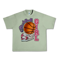 Oil Green Basketball girl Urban Heavy Tee - HowdyJamesFarm