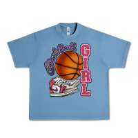 Pebble Blue Basketball girl Urban Heavy Tee - HowdyJamesFarm