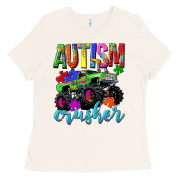 Bone Autism Awareness crusher Ladies Tee - NancyCooperArtShop