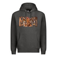 Charcoal Heather Rodeo Mom Cow Premium Hoodie - CowhideDigitalArt