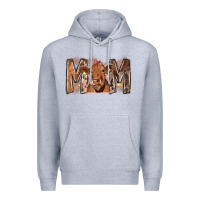 Heather Grey Rodeo Mom Cow Premium Hoodie - CowhideDigitalArt