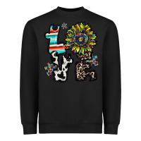 Black love autism Heavyweight Sweatshirt - CowhideDigitalArt