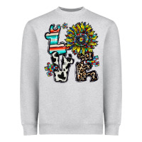 Heather Grey love autism Heavyweight Sweatshirt - CowhideDigitalArt