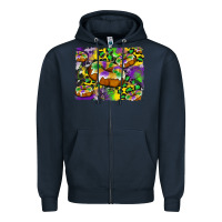 Navy mardi gras cake glitterleopard and cowhide background Zipper Hoodie - Artiststas