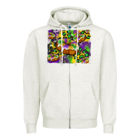 Oatmeal Heather mardi gras cake glitterleopard and cowhide background Zipper Hoodie - Artiststas