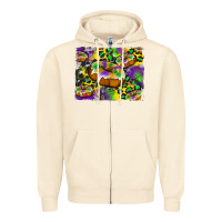 Sandshell mardi gras cake glitterleopard and cowhide background Zipper Hoodie - Artiststas