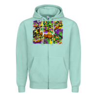 Seafoam mardi gras cake glitterleopard and cowhide background Zipper Hoodie - Artiststas