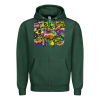Sports Green mardi gras cake glitterleopard and cowhide background Zipper Hoodie - Artiststas