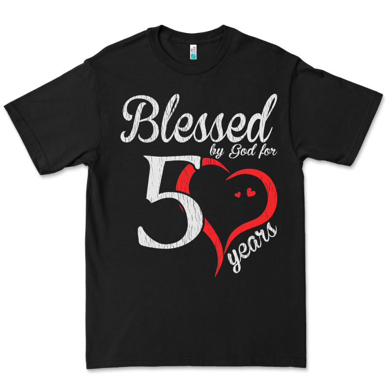 Vintage 50th Birthday Blessed By God For 50 Years Birthday Premium Tee by longCreatives | Teevron