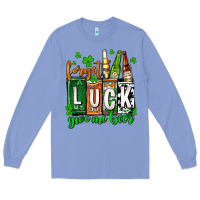 Colony Blue St. Patrick's Forget luck give me beer Long Sleeve Tee - OliviaCreatesArt