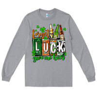 Heather Grey St. Patrick's Forget luck give me beer Long Sleeve Tee - OliviaCreatesArt