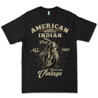 Black Vintage American Motorcycle Indian for Old Biker Gifts Premium Tee - longCreatives