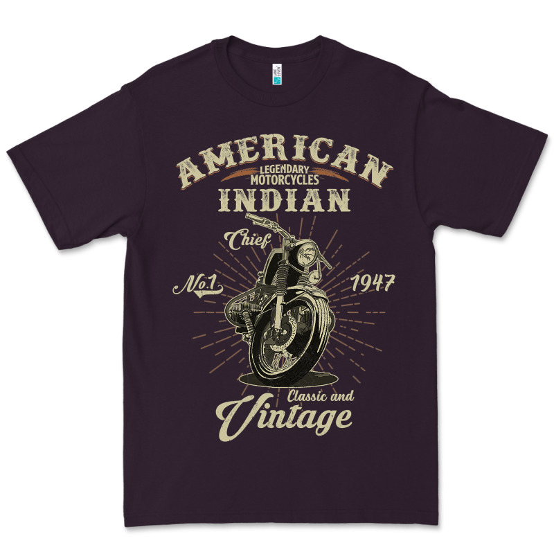 Vintage American Motorcycle Indian For Old Biker Gifts Premium Tee by longCreatives | Teevron