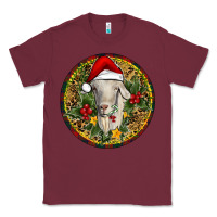 Burgundy Christmas Goat Classic Tee - RanaPortraitStore