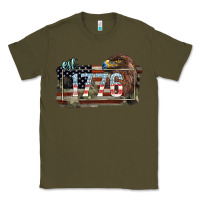 Army Green Eat. 1776 eagle 4th of july Classic Tee - HowdyJamesFarm