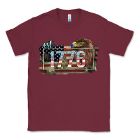 Burgundy Eat. 1776 eagle 4th of july Classic Tee - HowdyJamesFarm