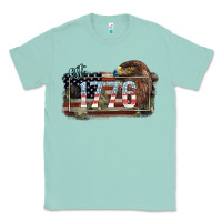 Seafoam Eat. 1776 eagle 4th of july Classic Tee - HowdyJamesFarm
