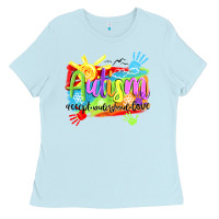Baby Blue Autism accept understand love Ladies Tee - NancyCooperArtShop