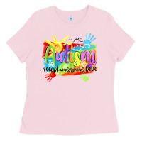 Bubblegum Pink Autism accept understand love Ladies Tee - NancyCooperArtShop