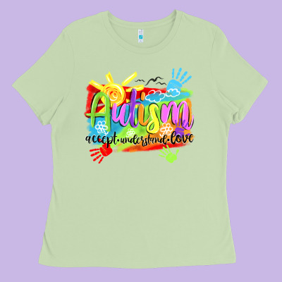 Autism Accept Understand Love Ladies Tee Designed By Nancycooperartshop