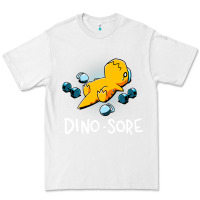 White Dino Sore Funny Dinosaur Workout Gym Fitness Lifting Premium Tee - longCreatives