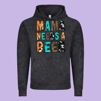 Mama Needs A Beer Vintage Hoodie Designed By Cowcowdesign