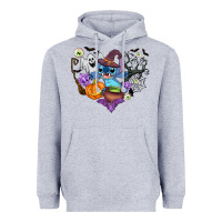 Heather Grey stitch heart halloween Heavyweight Hoodie - AdoDesignShop
