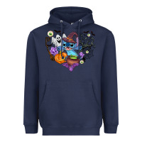 Navy stitch heart halloween Heavyweight Hoodie - AdoDesignShop