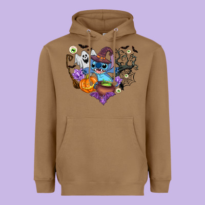 Stitch Heart Halloween Heavyweight Hoodie Designed By Adodesignshop