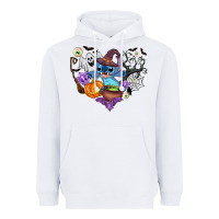 White stitch heart halloween Heavyweight Hoodie - AdoDesignShop