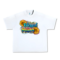 White Blessed mom Urban Heavy Tee - CowGirlArtShop