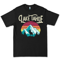 Black Vintage Lake Tahoe Mountains Retro T Premium Tee - longCreatives