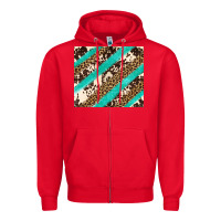 Red turquoise glitter leopard and cowhide Zipper Hoodie - Artiststas