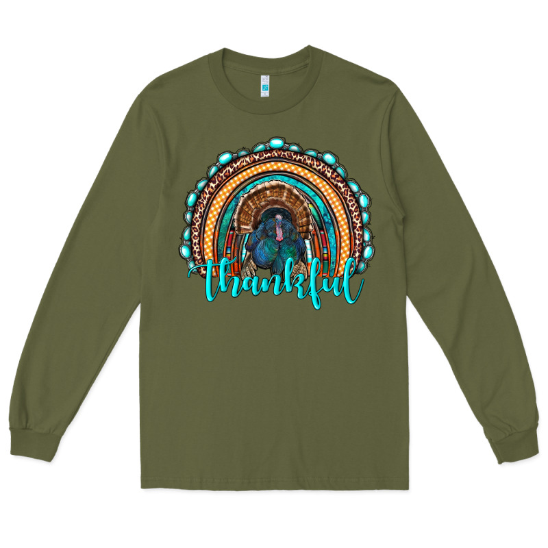 Western Thanksgiving Rainbow With Turkey Long Sleeve Tee by RanaPortraitStore | Teevron