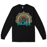 Black western thanksgiving rainbow with turkey Long Sleeve Tee - RanaPortraitStore