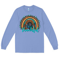 Colony Blue western thanksgiving rainbow with turkey Long Sleeve Tee - RanaPortraitStore