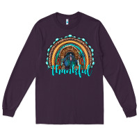Plum western thanksgiving rainbow with turkey Long Sleeve Tee - RanaPortraitStore
