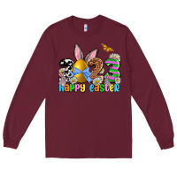 Burgundy Easter Day 2023 Happy Easter Long Sleeve Tee - OliviaCreatesArt