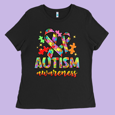 Autism Awareness Ladies Tee Designed By Nancycooperartshop