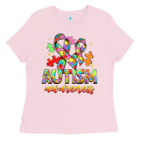 Bubblegum Pink Autism Awareness Ladies Tee - NancyCooperArtShop