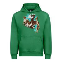 Emerald cowhide leopard turquoise patch Urban Hoodie - AdoDesignShop